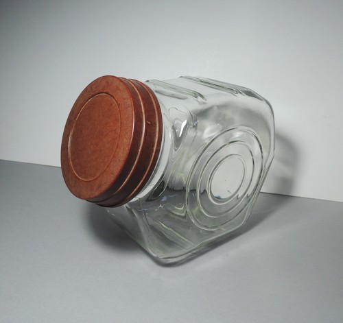 Vintage glass jar - , bakelite