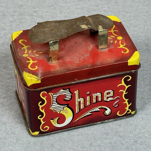 Vintage shoe shine kit tin - tin, box